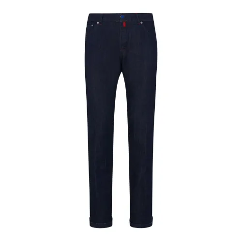 Dunkelblaue Slim-Fit Jeans aus Bio-Baumwolle Kiton