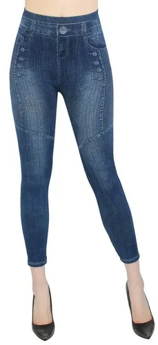 dy_mode 7/8-Jeggings Damen Capri Jeggings 7/8 Leggings Jeans Optik Sommer Jeggins mit elastischem Bund