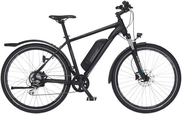 E-Bike FISCHER FAHRRAD "TERRA 2.1 422" E-Bikes Gr. 48 cm, 27,5 Zoll (69,85 cm), schwarz (mattschwarz) E-Bikes
