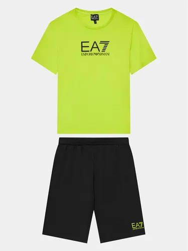 EA7 Emporio Armani Set T-Shirt und Sportshorts 3DBV01 BJ02Z 28BM Grün Regular Fit