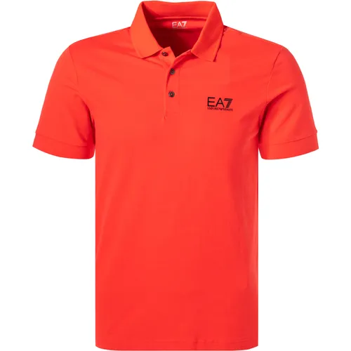 EA7 Herren Polo-Shirt rot Baumwoll-Jersey
