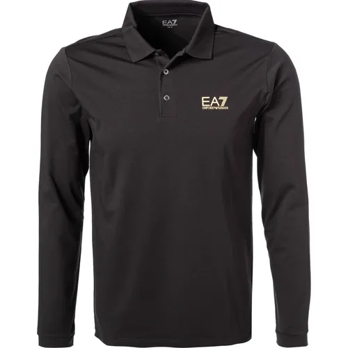 EA7 Herren Polo-Shirt schwarz Baumwoll-Jersey