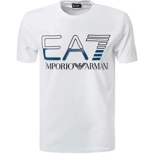 EA7 Herren T-Shirt weiß Baumwolle