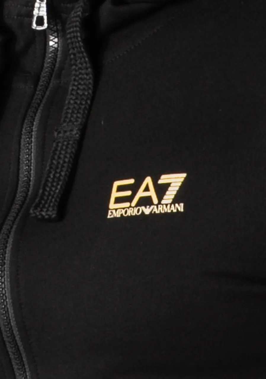 EA7 Herren Trainingsanzug schwarz Baumwolle unifarben