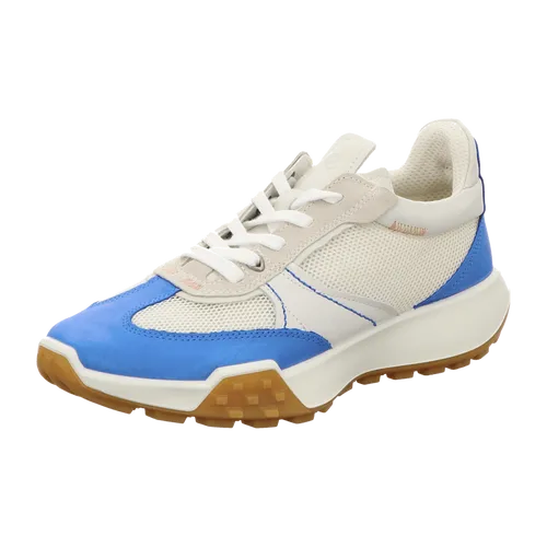 Ecco Retro Sneaker Schuhe blau hellgrau 211703 für Damen, weiß