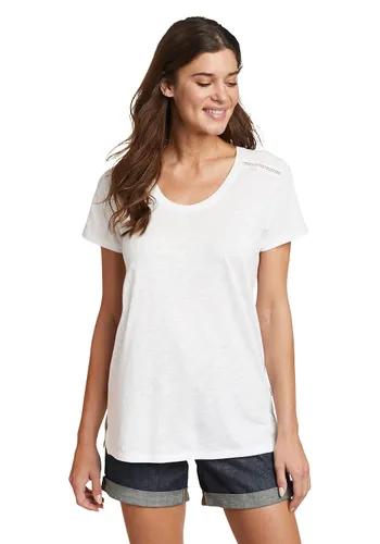 Eddie Bauer ® Mountain Town T-Shirt mit U-Ausschnitt Damen Weiß Gr. XS