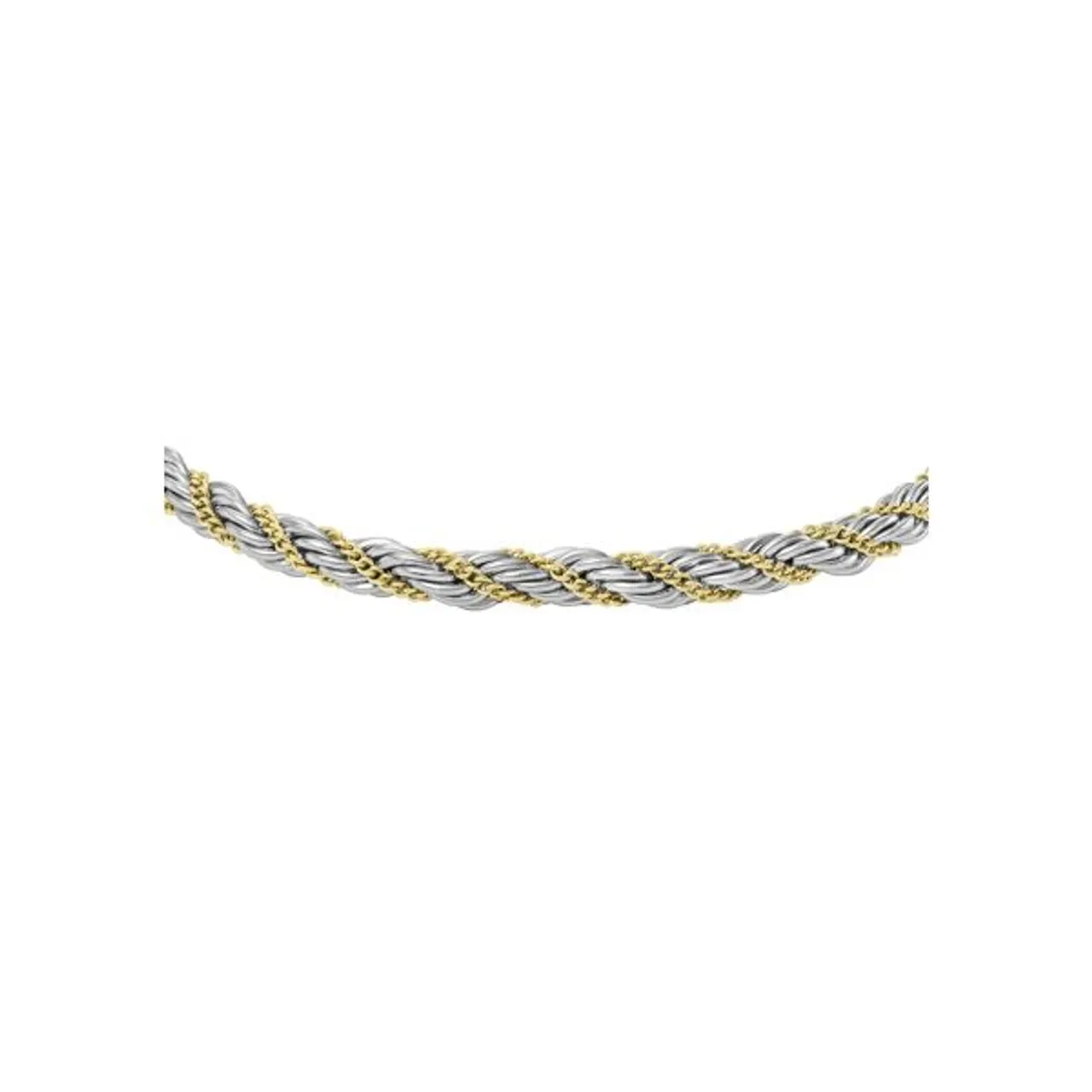 Edelstahlarmband FOSSIL "JEWELRY BOLD CHAINS TWO-TONE, JF04607998" Armbänder Gr. Edelstahl, goldfarben (edelstahlfarben, gelbgoldfarben) Damen Edelsta...