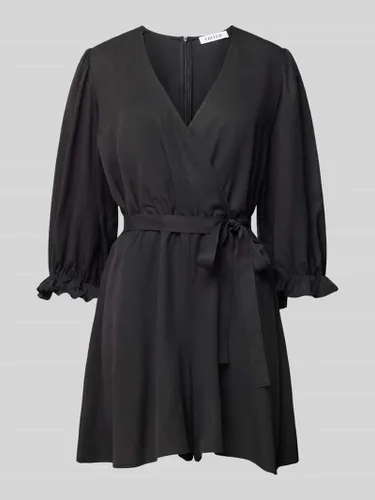EDITED Jumpsuit aus Lyocell mit Bindegürtel in Black