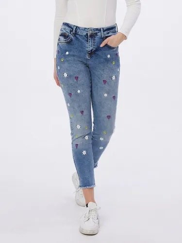 Edwina Eidtmann Slim-fit-Jeans Stretch-Jeans mit allover Stickerei