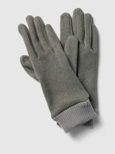 EEM Handschuhe mit gerippten Abschlüssen in Mittelgrau Melange