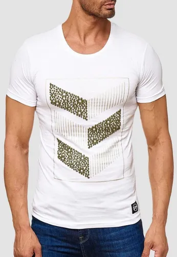 Egomaxx T-Shirt T Shirt 3D Print Short Sleeve Shirt H2160 (1-tlg) 2160 in Weiß
