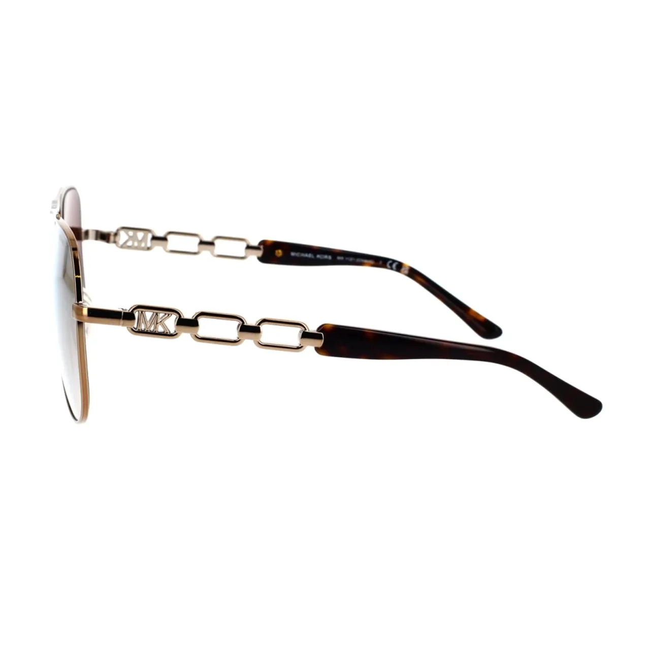 Einzigartige Beige Pilotenbrille mit Karamell/Flash Silbernen Gläsern Michael Kors