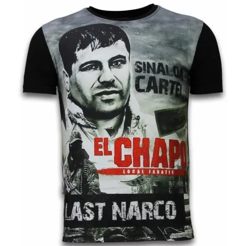El Chapo Último Narco Rhinestone - Herren T-Shirt - 11-6260Z Local Fanatic