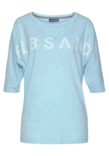 Elbsand 3/4-Arm-Shirt Iduna mit Logodruck, Baumwoll-Mix, lockere Passform