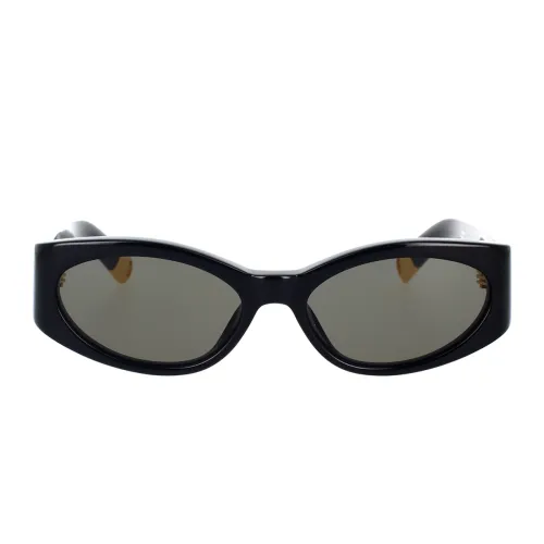 Elegante ovale Sonnenbrille mit dunkelgrauen Gläsern Jacquemus
