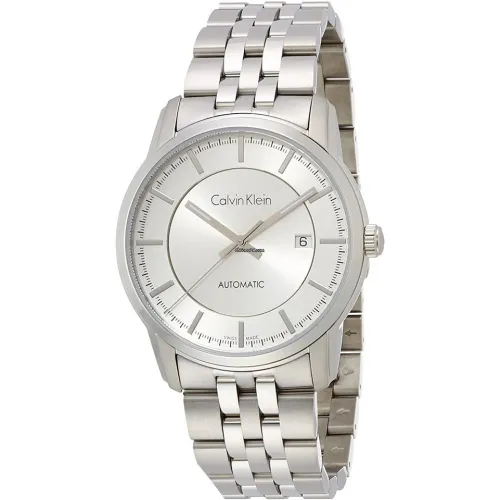 Elegante Silberne Uhr mit Automatischem Zifferblatt Calvin Klein