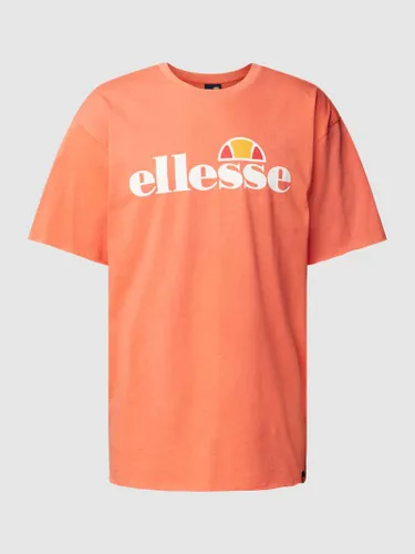 Ellesse T-Shirt mit Label-Print in Koralle