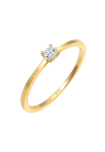 Elli DIAMONDS - Prinzessschliff Diamant (0.1 ct) 585 Gelbgold Ringe Damen