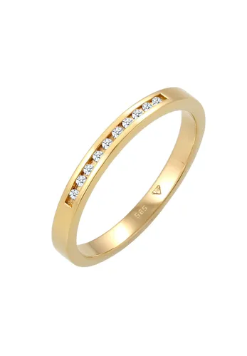 Elli DIAMONDS - Verlobung Bandring Diamant (0.05 ct.) 585 Gelbgold Ringe Damen