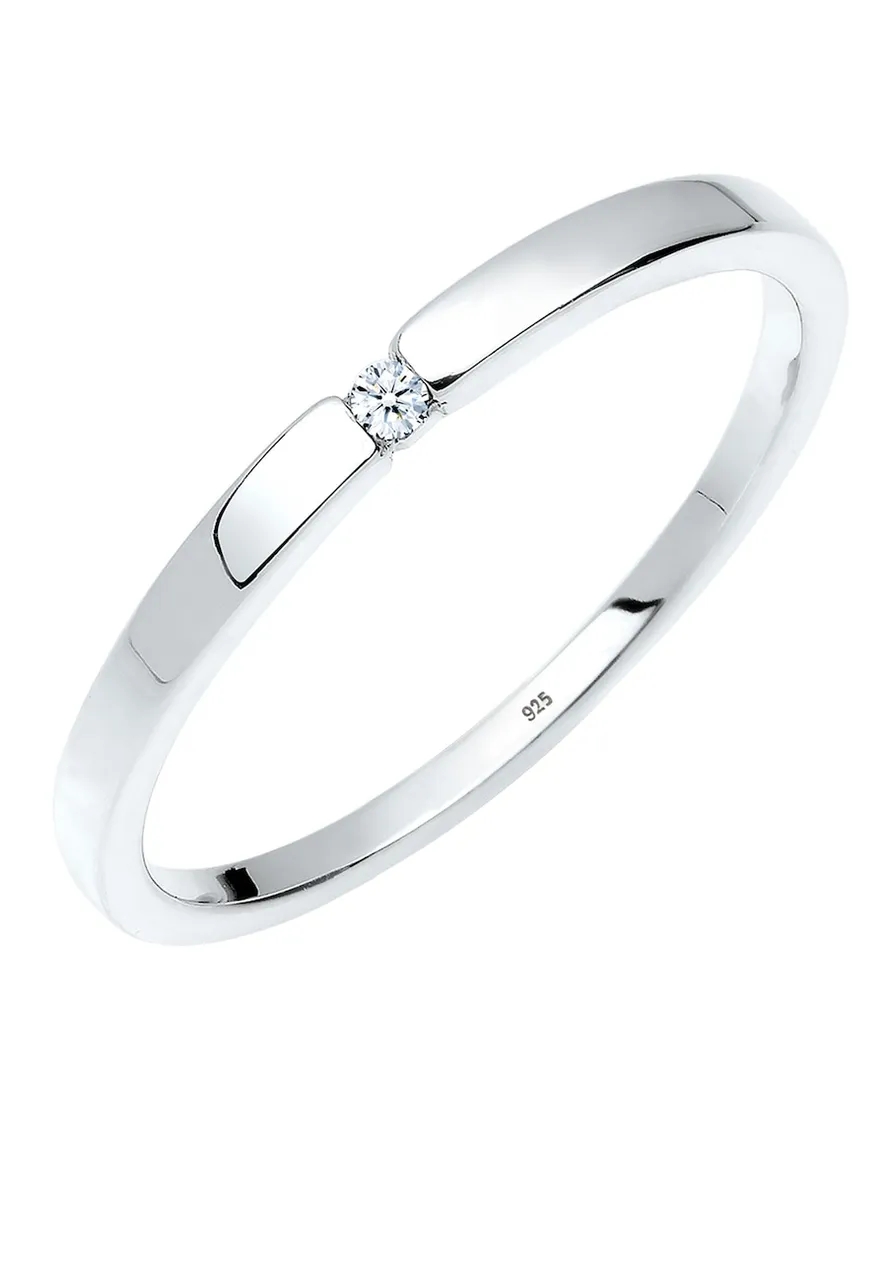 Elli DIAMONDS - Verlobungsring Klassiker Diamant (0.015 ct.)Silber Ringe Damen