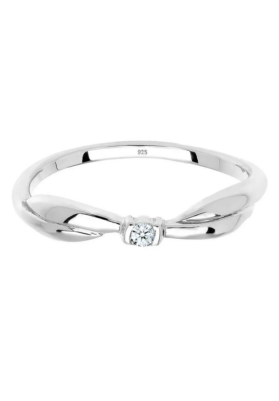 Elli DIAMONDS Verlobungsring Schleife Verlobung Diamant 0.03 ct. 925 Silber