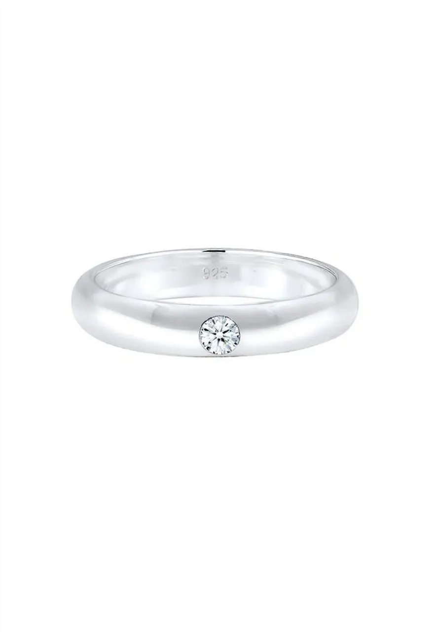 Elli DIAMONDS Verlobungsring Solitär Verlobung Diamant (0.06 ct) 925er Silber