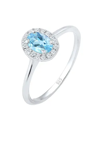 Elli DIAMONDS - Verlobungsring Topas Diamant (0.08 ct.) 925 Silber Ringe Damen