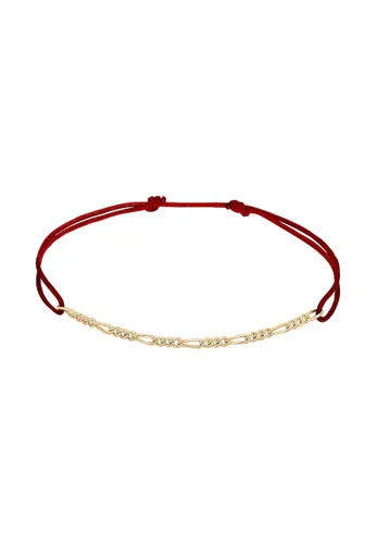 Elli - Figaro-Kette Rot Nylon Verstellbar 925 Silber Armbänder & Armreife Damen