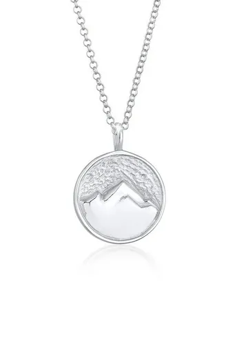 Elli Kette mit Anhänger Elli Halskette Münze Berge Alpen Mountain 925 Silber