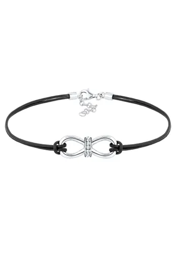 Elli - Leder Infinity Kristalle Silber Armbänder & Armreife Damen