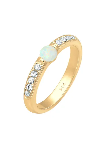 Elli PREMIUM - Opal Kristalle 925er Sterling Silber Ringe Damen