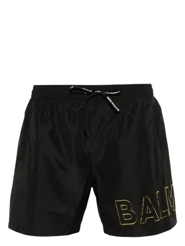 embossed-logo swim shorts