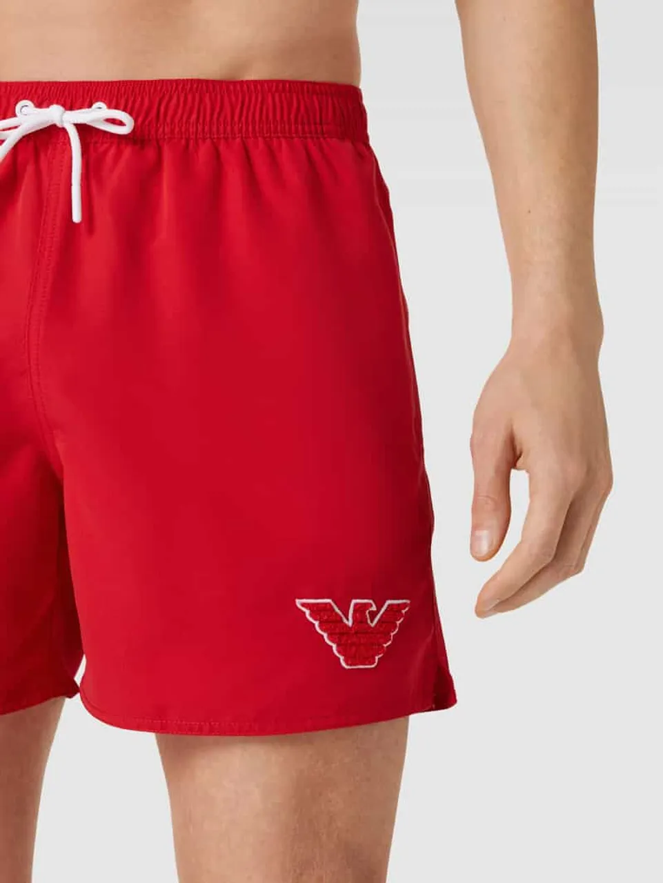 Emporio Armani Badehose mit Label-Patch Modell 'SPONGE EAGLE' in Rot