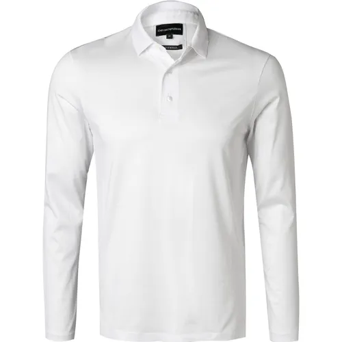 EMPORIO ARMANI Herren Polo-Shirt weiß Baumwoll-Jersey