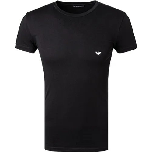 EMPORIO ARMANI Herren T-Shirt schwarz Baumwolle unifarben