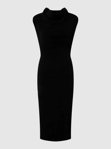 Emporio Armani Midikleid mit strukturiertem Obermaterial in Black