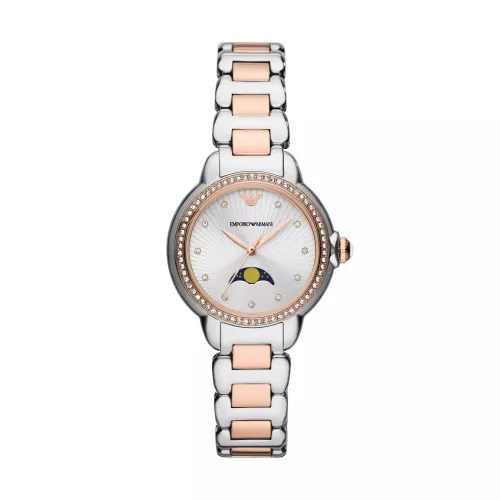 Emporio Armani Uhr - Three-Hand Moonphase Stainless Steel Watch - Gr. unisize - in Mehrfarbig - für Damen