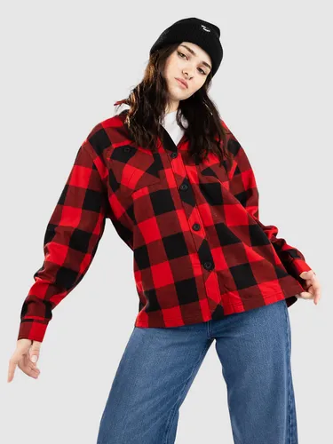 Empyre Akrin Oversized Plaid Flannel Hemd red