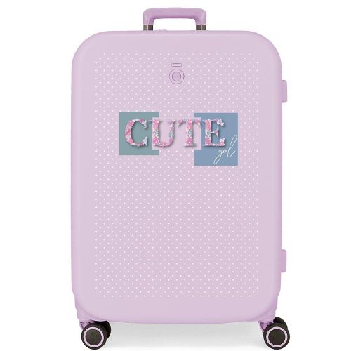 Enso Cute Girl Medium Koffer Lila 48x70x28 cm Starres ABS