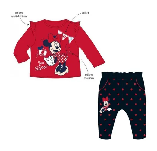 EplusM Shirt & Hose Baby Set langarm Shirt mit Hose, Minnie Mouse "Joo Hooo!" (Set, 2-tlg)