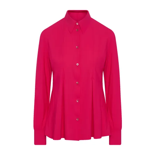 Equally - Eng und ausgestellt geschnittene Bluse aus fuchsiafarbenem Sensitive® High