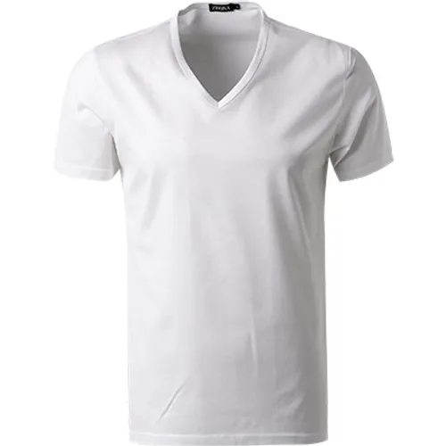 Ermenegildo Zegna Herren T-Shirt weiß Baumwolle unifarben
