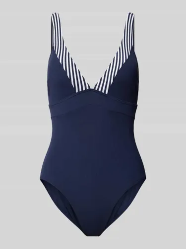 Esprit Badeanzug mit Streifenmuster Modell 'BONDI BEACH' in Dunkelblau