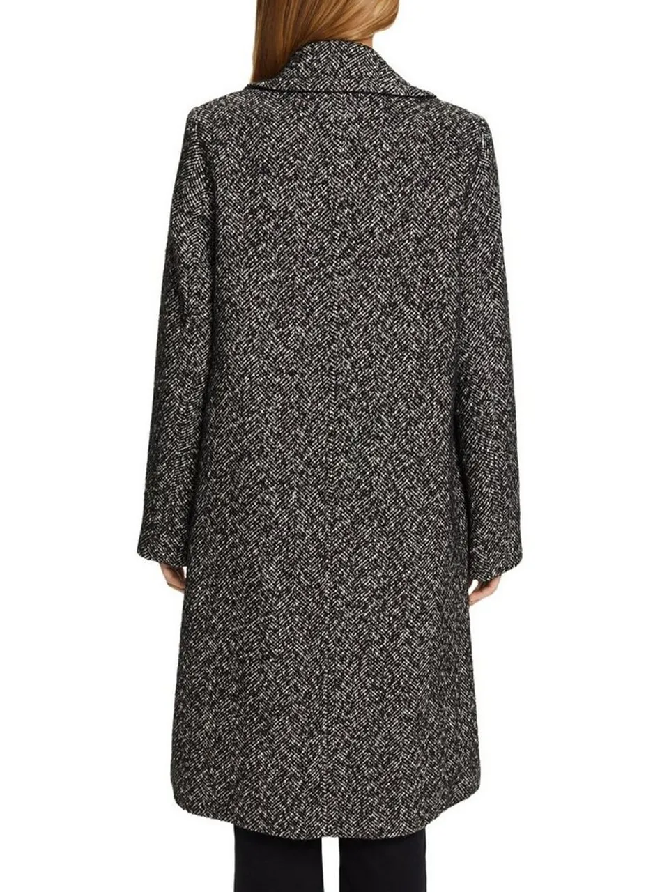 Esprit Collection Wollmantel Mantel im Fischgrat-Design aus Wollmix
