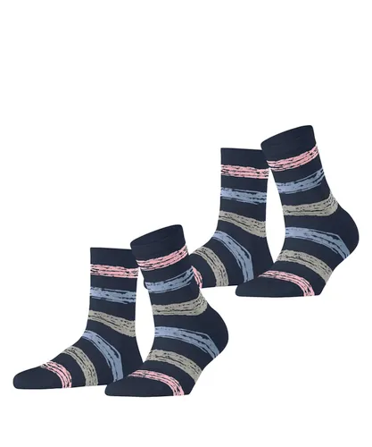 ESPRIT Damen Socken Brushed Stripes 2 Pack W SO Baumwolle