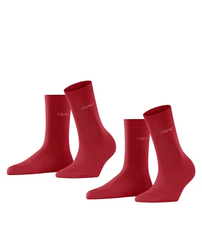 ESPRIT Damen Socken Uni 2-Pack W SO Baumwolle einfarbig 2