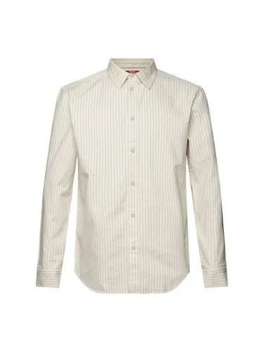 Esprit Langarmhemd Twill-Hemd mit Nadelstreifen, 100 % Baumwolle