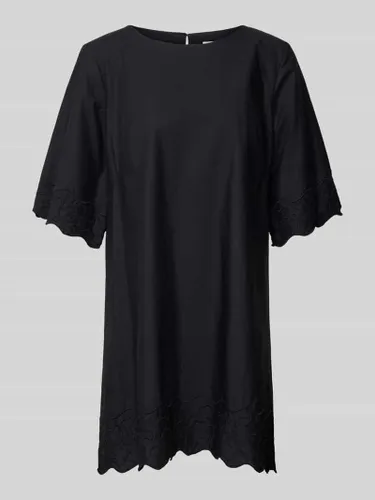 Esprit Minikleid in unifarbenem Design mit Rundhalsausschnitt in Black