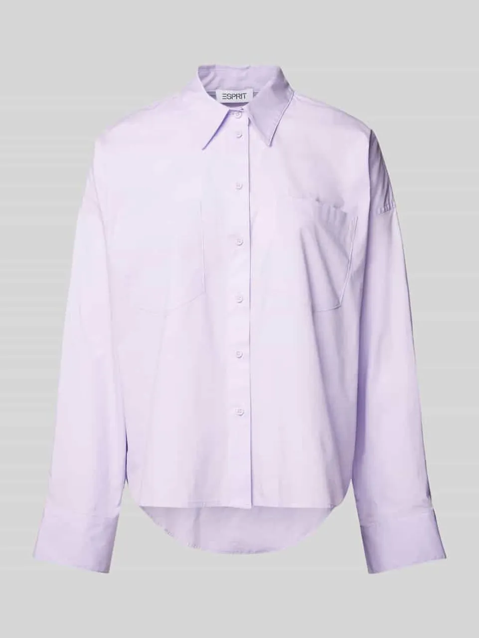 Esprit Oversized Hemdbluse mit aufgesetzten Brusttaschen in Lavender