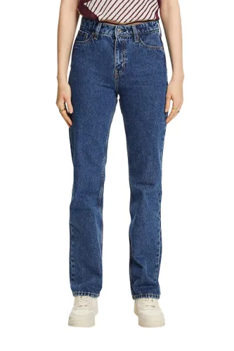 ESPRIT Retro-Jeans mit gerader Passform und hohem Bund